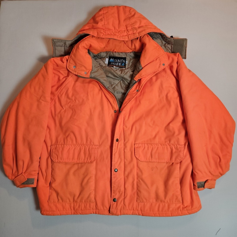Mount'n Prairie XL‎ Blaze Orange Hunting Jacket Removable Hood Insulated USA